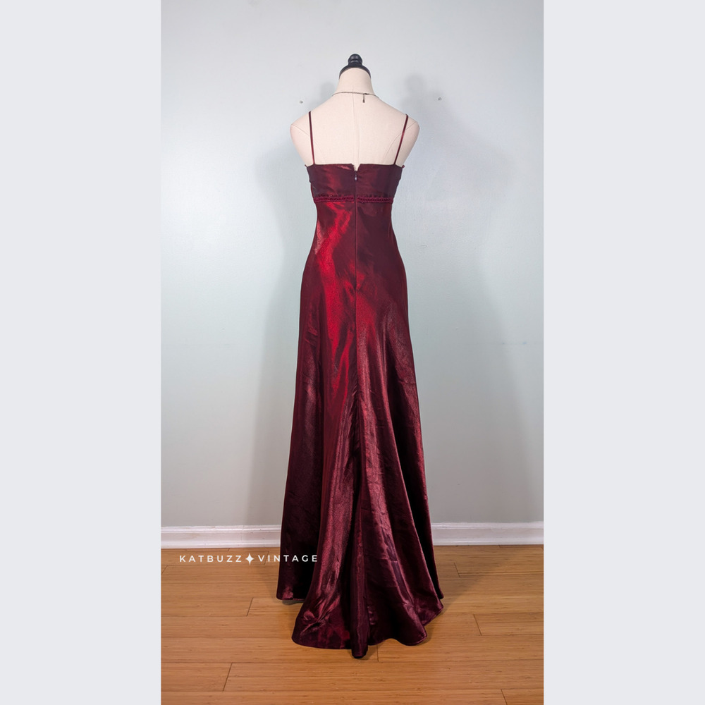 Vintage Prom Dress Maxi Gown 2 Red Babydoll 90s Y2k P…
